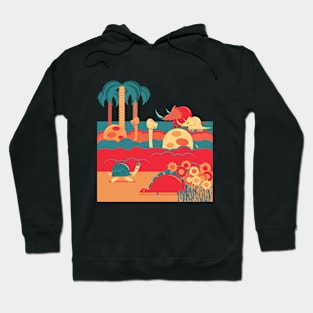 Warm colors design of animals in the jungle Hoodie